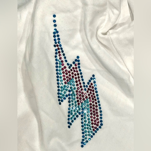 NWOT Lauren Moshi Wolf Crystal Tee w/Fantasy Elements, white/multi, szM - Picture 14 of 16